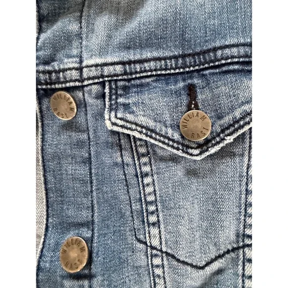 William Rast Womens Light Wash Denim Trucker Jacket Small Blue Justin Timberlake - Picture 3 of 6